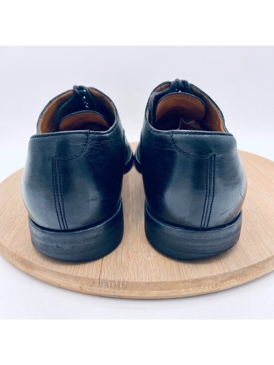 Vintage Gucci Shoes Mens 8 Black Leather Cap Toe Oxfords Designer Luxury Italy